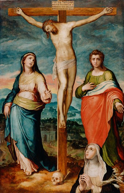 Christ on the Cross with Saints Mary, John the Evangelist and Catherine of Siena by Marco Pino